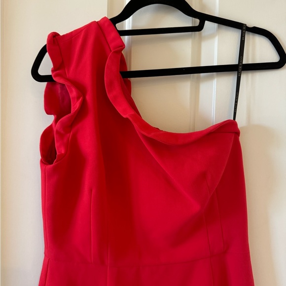 Black Halo One Shoulder Dress With Ruffles Red Size 10 Valentines Day Love - Picture 3 of 4